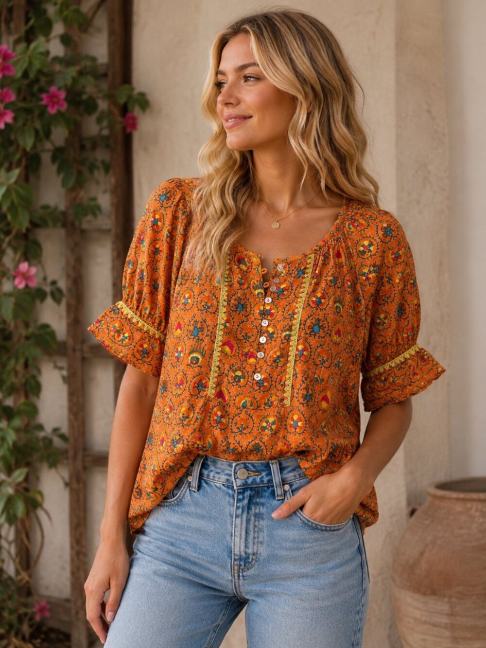 Ivy Jane Boho Print Blouse